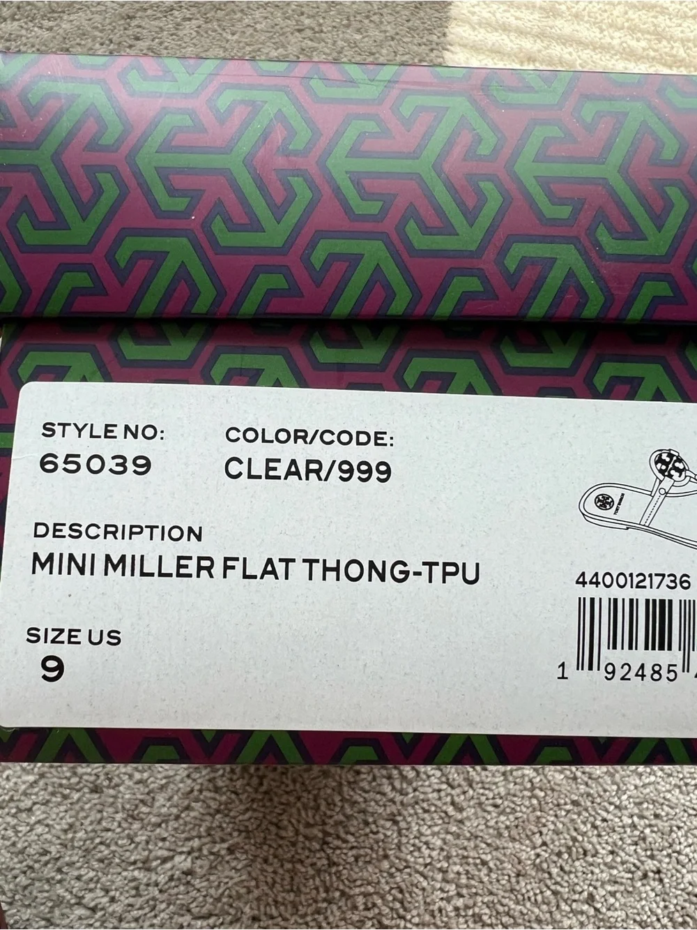 Tory Burch Transparent Jelly Miller Logo Thong Sandals - Clear
